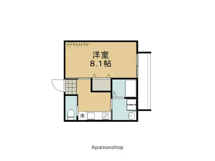 MESA VERDE北山Ⅱ(1K/1階)の間取り写真