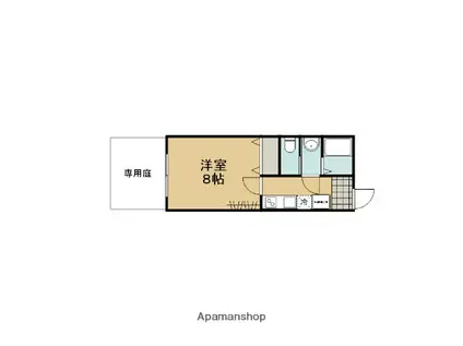 MESA VERDE北山Ⅱ(1K/1階)の間取り写真