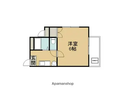 華陽ハイツ(1K/3階)の間取り写真