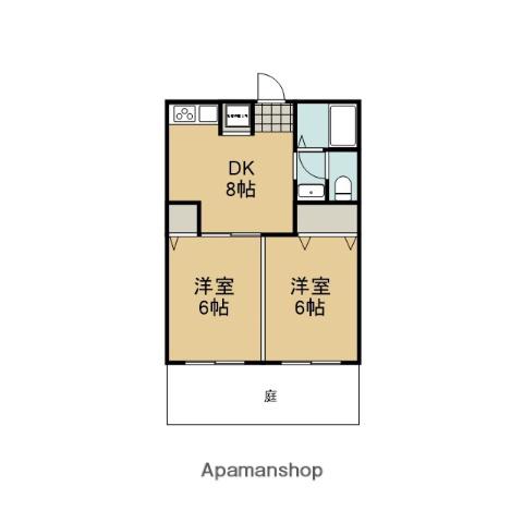 ハイツ神山(2DK/1階)の間取り写真