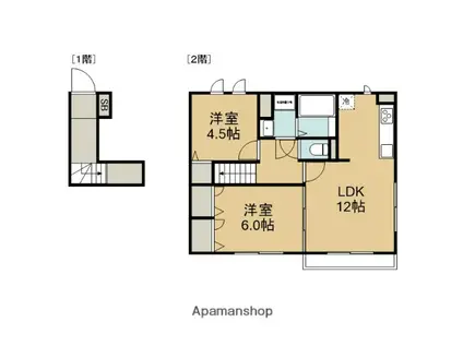 CASA OLIVE(2LDK/2階)の間取り写真