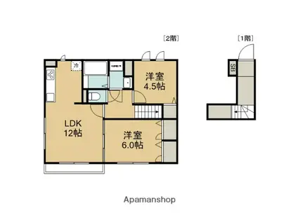 CASA OLIVE(2LDK/2階)の間取り写真