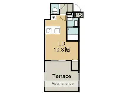 シエルコート大宮(ワンルーム/1階)の間取り写真