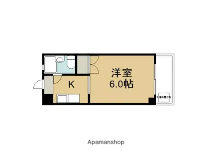 ロイヤルコーポタカハラ(1K/3階)の間取り写真