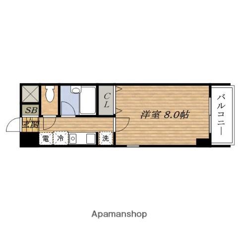 PHOENIX HONAMI(1K/2階)の間取り写真