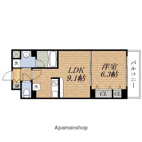 アルシェ タルミ(1LDK/9階)の間取り写真