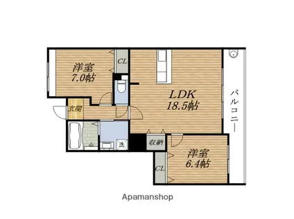 サングレース豊中(2LDK/2階)の間取り写真