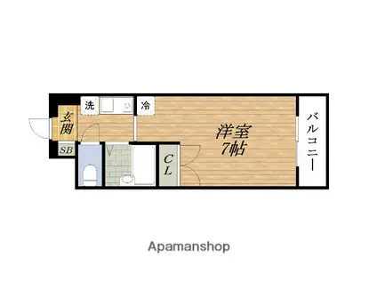 みどり之園(1K/1階)の間取り写真