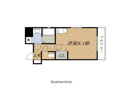 アーデンESAKAⅡ(ワンルーム/4階)の間取り写真