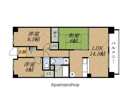 シュワーブ穂波(3LDK/7階)の間取り写真