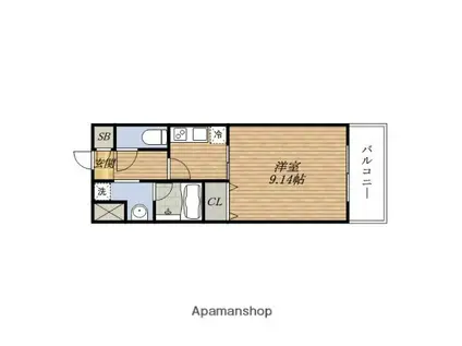 PREGIO江坂(1K/4階)の間取り写真