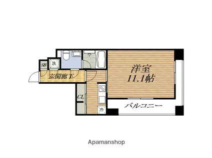 レジディアESAKA(1K/2階)の間取り写真