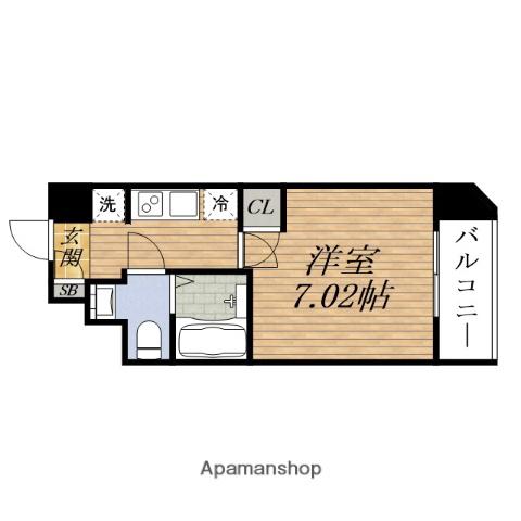 ドゥーエESAKAⅢ(1K/15階)の間取り写真