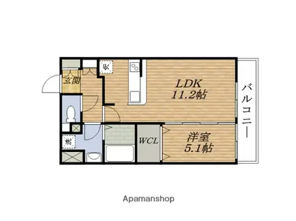 アグレアーブル(1LDK/4階)の間取り写真