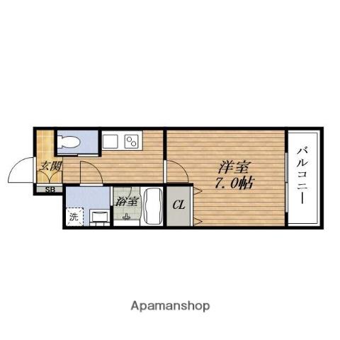 アリビオESAKA垂水町(1K/7階)の間取り写真