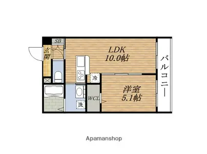 第21セキネマンション(1LDK/12階)の間取り写真