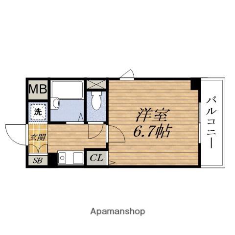 サンイーストESAKA(1K/5階)の間取り写真