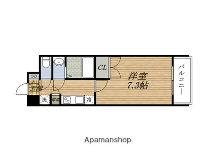 ファーストワンESAKA(1K/6階)の間取り写真