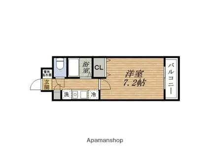 北大阪急行南北線 緑地公園駅 徒歩14分 5階建 築28年(1K/1階)の間取り写真