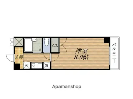 ピア江坂(1K/3階)の間取り写真