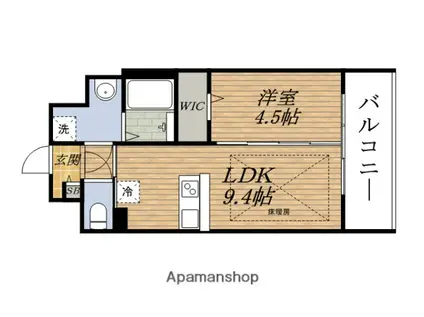 第22セキネマンション(1LDK/9階)の間取り写真