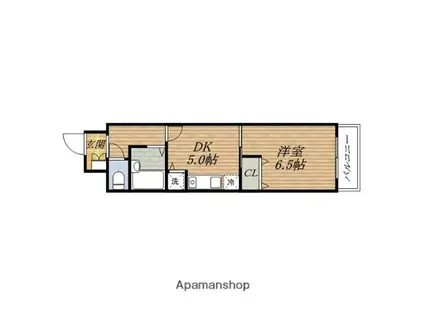 ノルデンハイム東三国(1DK/5階)の間取り写真