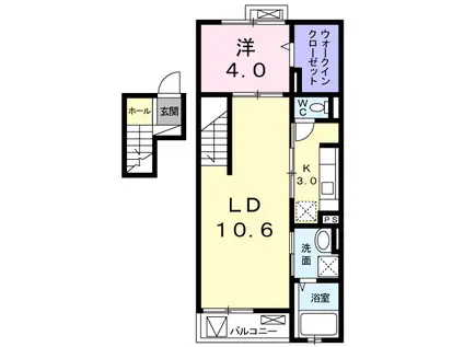 LA LUCE(1LDK/4階)の間取り写真