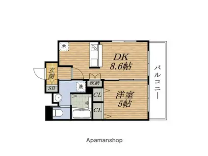 LUXE新大阪1(1DK/8階)の間取り写真