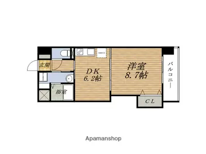 サウス アルカディア(1DK/1階)の間取り写真