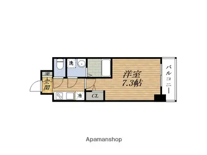 S-RESIDENCE新大阪ウエスト(1K/15階)の間取り写真