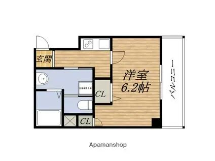 エクセル服部(1K/4階)の間取り写真