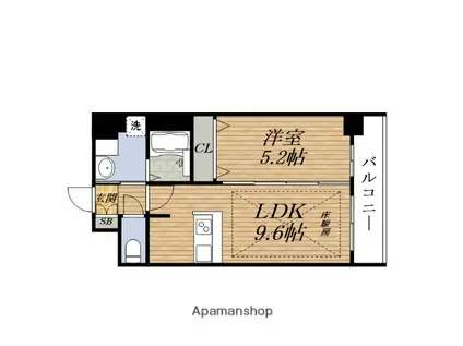 ディームスESAKA(1LDK/10階)の間取り写真