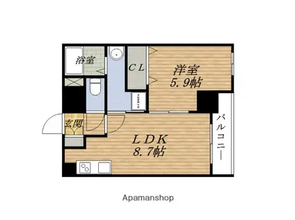 PLEIADES千里山田(1LDK/6階)の間取り写真