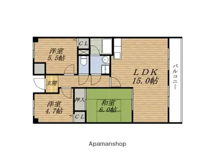 リヴェール緑地(3LDK/1階)の間取り写真