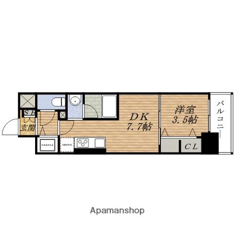 LARCHE PARC 新大阪(1DK/11階)の間取り写真