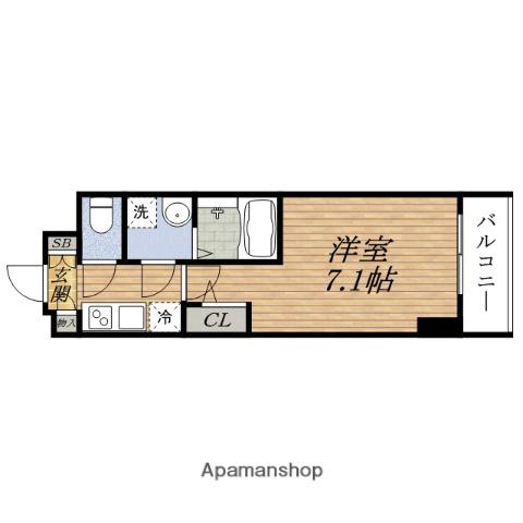 オーキッドレジデンス新大阪旧S-RESIDENCE新大阪LUN(1K/4階)の間取り写真