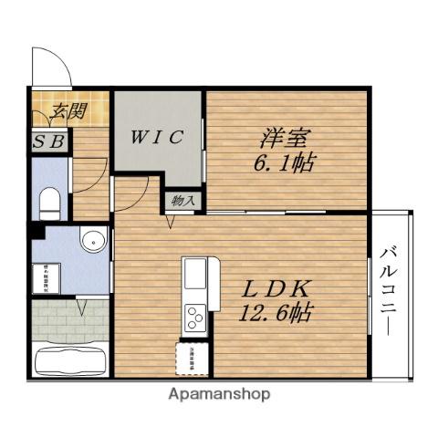 フォレストファン(1LDK/2階)の間取り写真