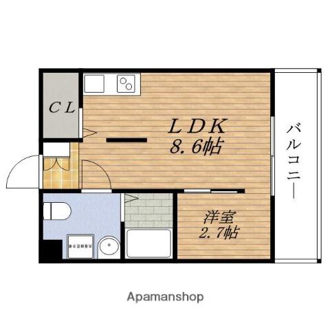 コスモクレスト KUNIJIMA(1LDK/3階)の間取り写真