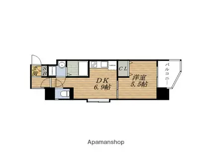 GRAMERCY JUSO-HIGASHI 3RD(1DK/6階)の間取り写真