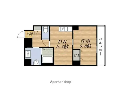 サーフアイランド SAN SEBASTIAN(1DK/1階)の間取り写真