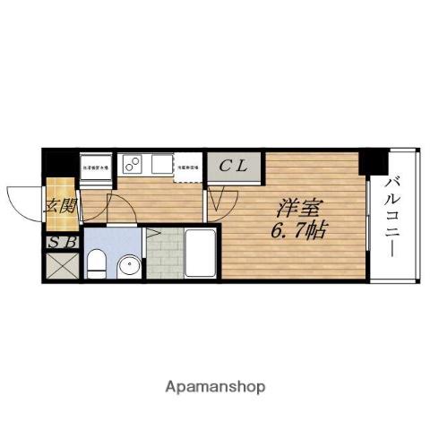 ADVANCE SHIN-OSAKA LASURE(1K/9階)の間取り写真