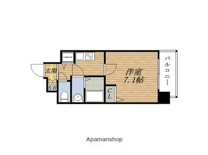 LA DOUCEUR新大阪旧S-RESIDENCE新大(1K/9階)の間取り写真