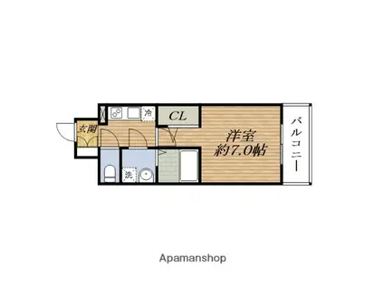 エスプレイス江坂レジデンス(1K/3階)の間取り写真