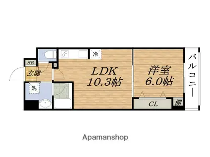 フォートレス神崎川CENTER(1LDK/3階)の間取り写真