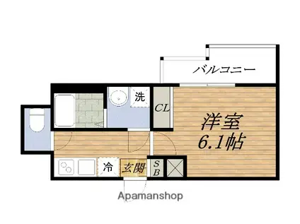 DIMUS新大阪(1K/3階)の間取り写真