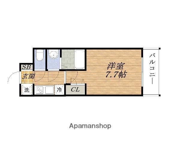 S-RESIDENCE MIKUNI ウエスト(1K/8階)の間取り写真