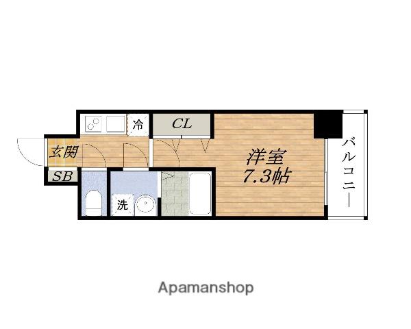 S-RESIDENCE MIKUNI ウエスト(1K/11階)の間取り写真