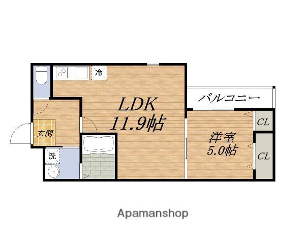FUJIPALACE 服部西町Ⅱ番館(1LDK/3階)の間取り写真
