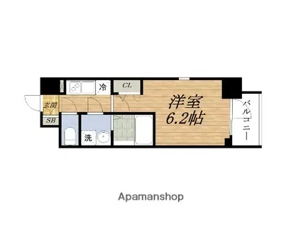 エスリードレジデンス大阪GRANDノースⅠ(1K/4階)の間取り写真