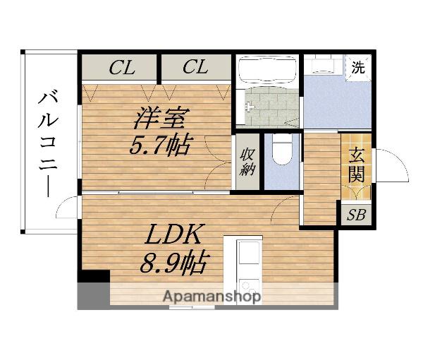 スプランディッドESAKAEKIMAE(1LDK/11階)の間取り写真
